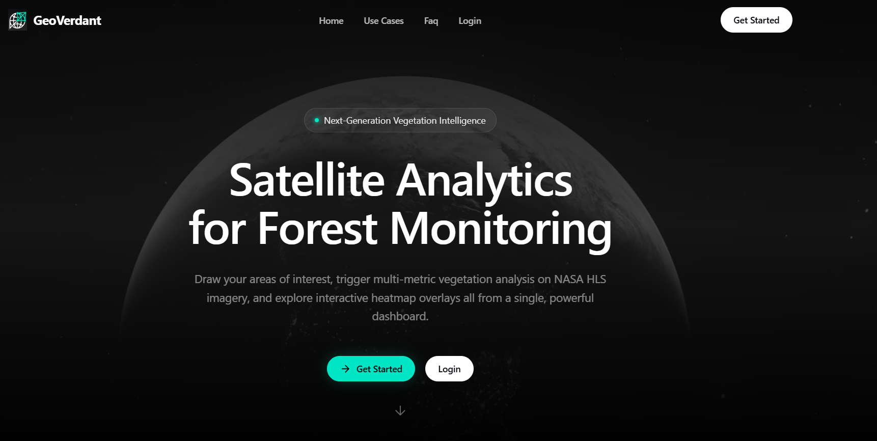 GeoVerdant WebGIS dashboard