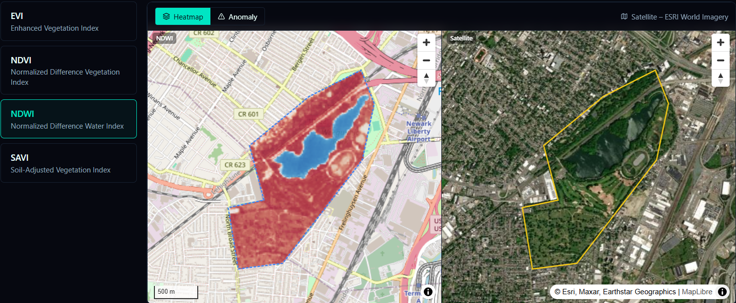 NDVI Analysis view